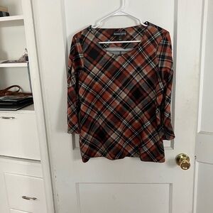 Bonnie Jean Women's Long Sleeve Plaid Top - Red and Black
